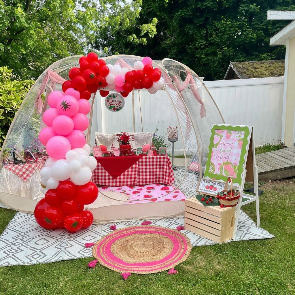 Entrance with the balloon garland